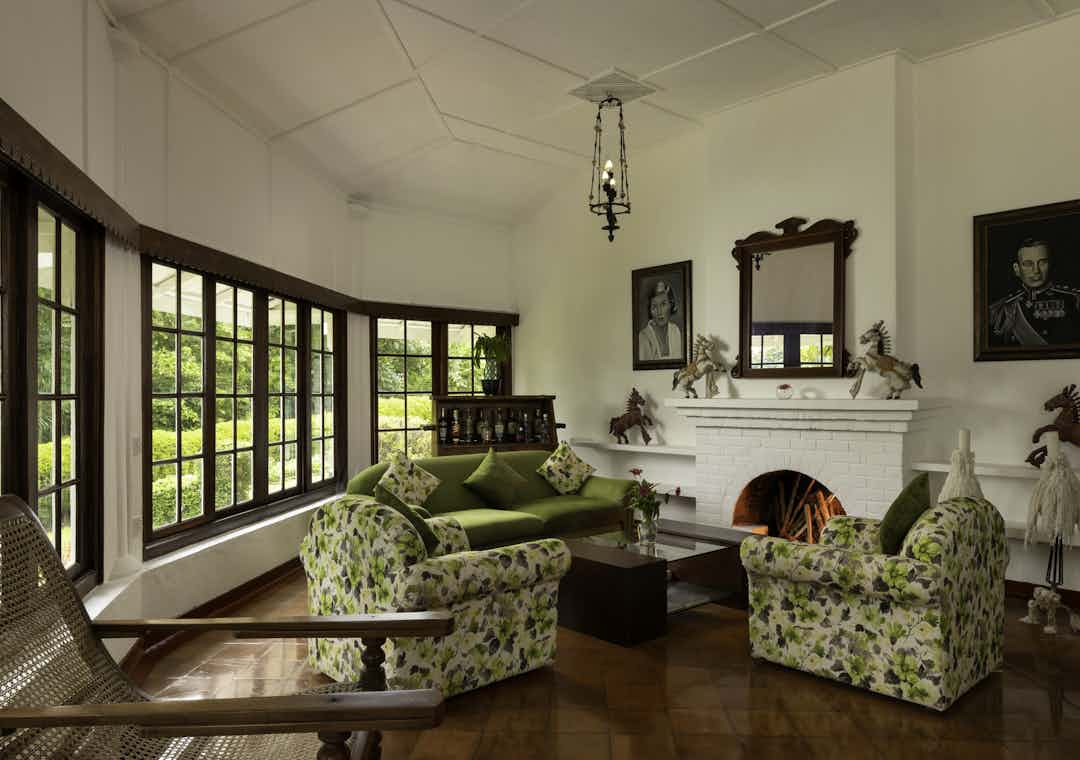 Colonial-style living room at Mountbatten Bungalow